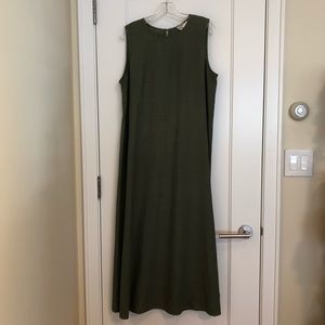 Green Summer 100% linen dress